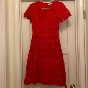 NWOT Madewell Eyelet Red Dress